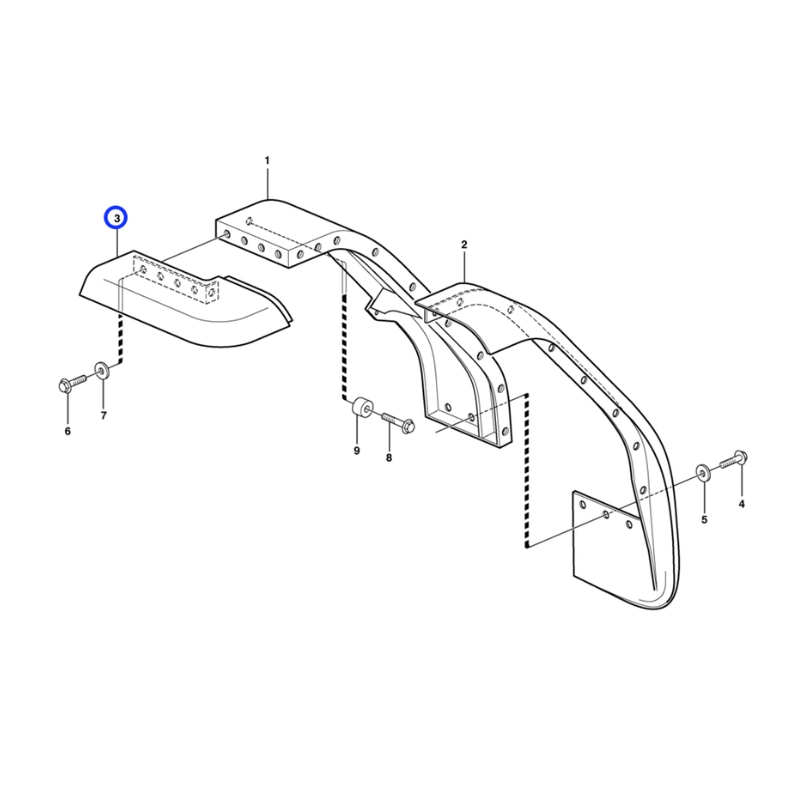 Imagem 1 do produto PARA-LAMA LADO DIREITO TRÁS PARA PÁ CARREGADEIRA